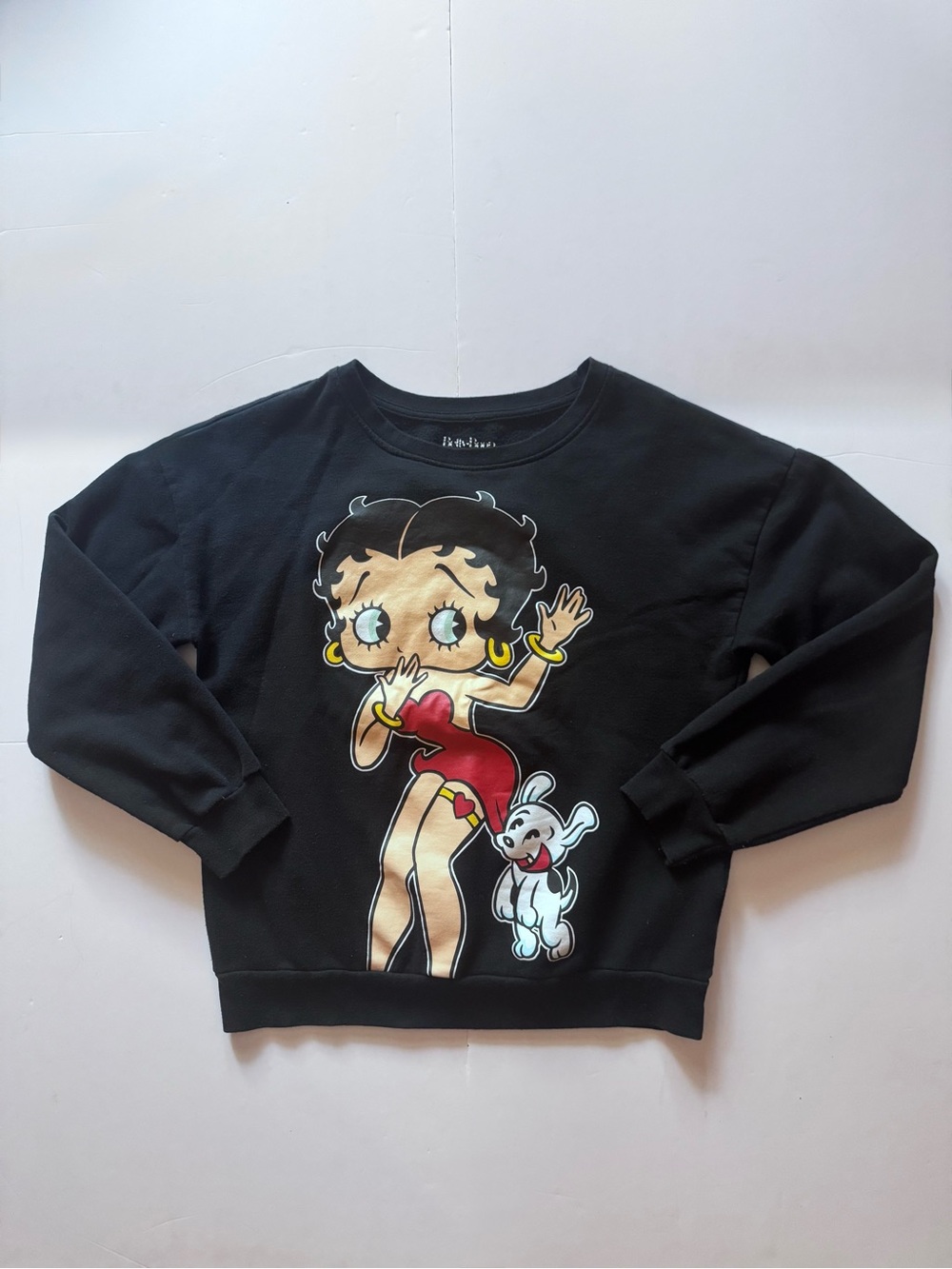Betty Boop Black Sweatshirt in Size M in EUC
